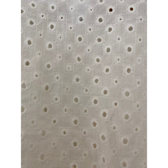 L Space Anthropologie Eyelet White Lace Puff Sleeve Tie Wrap Around Waist Crop M - Picture 10 of 10